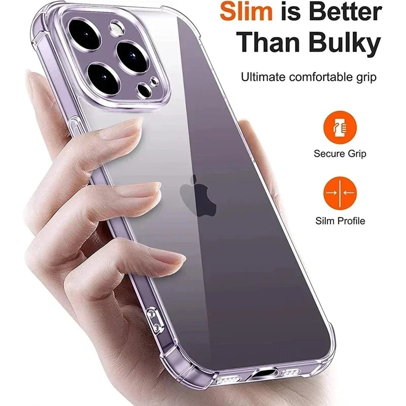 Shockproof Silicone Clear Phone Case For All iPhone