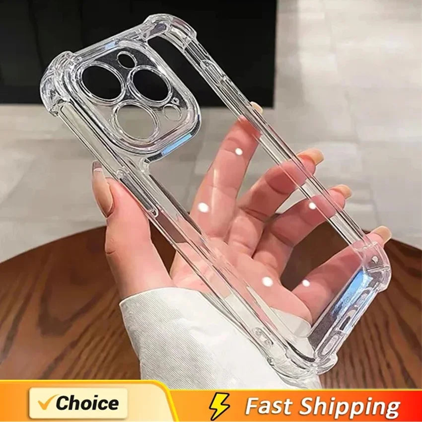 Shockproof Silicone Clear Phone Case For All iPhone