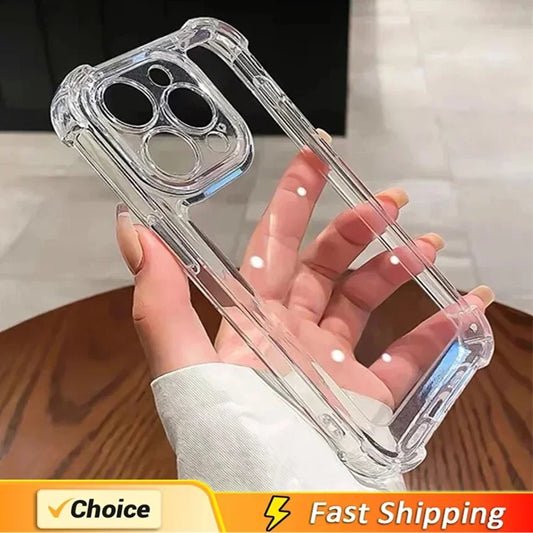 Shockproof Silicone Clear Phone Case For All iPhone