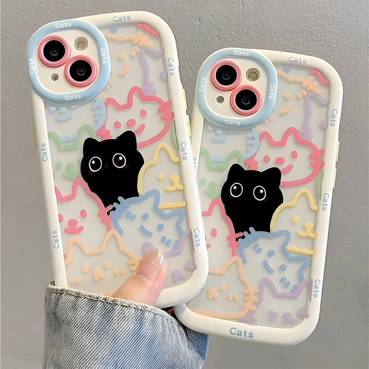 Cut Cat Aninal Phone Case For iPhone 16-13