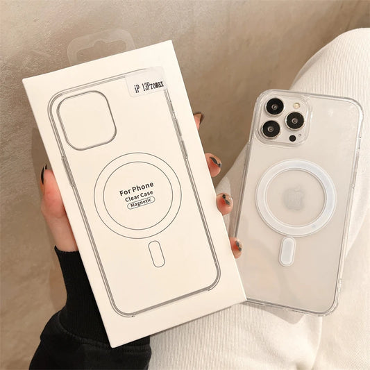Original Clear Magsafe Magnetic Wireless Charging Animation Case For iPhones