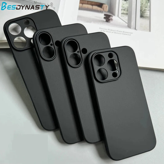 Luxury Full Black Silicone Matte Case